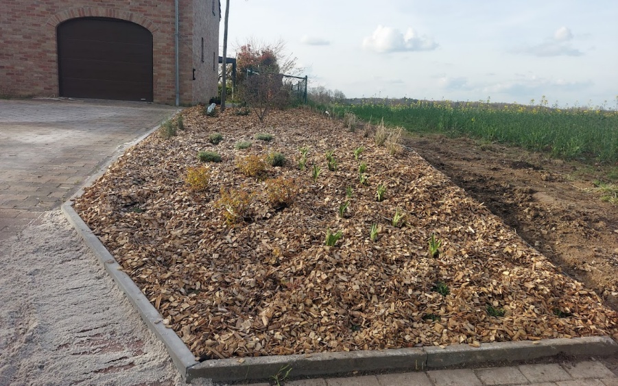 Aménagement, plantation d'un parterre, Marbais
